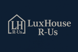 LuxHouse R-Us logo on a blue background